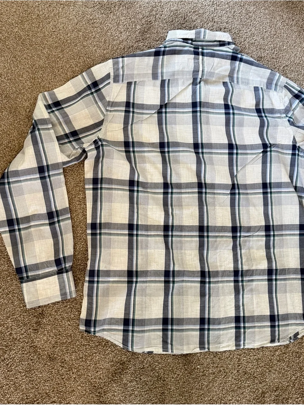 Banana Republic Navy & Gray Plaid Long-Sleeve Button-Down Shirt